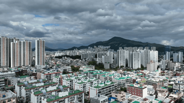 Cityscape with tall buildings