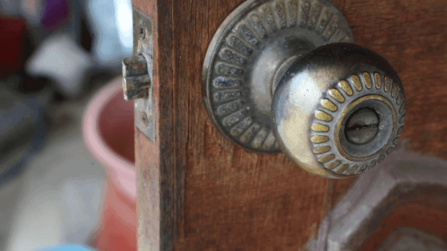 Close-up of old doorknob