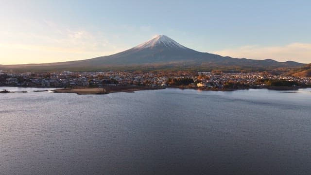 Vast landscape with a majestic Mount Fuji