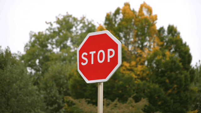 Stop sign on a quiet street