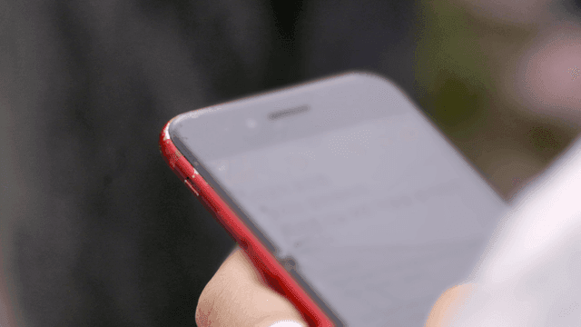 Person holding smartphone