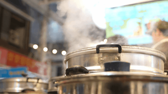 Steamer emitting steam
