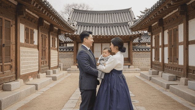 한복을 입은 가족