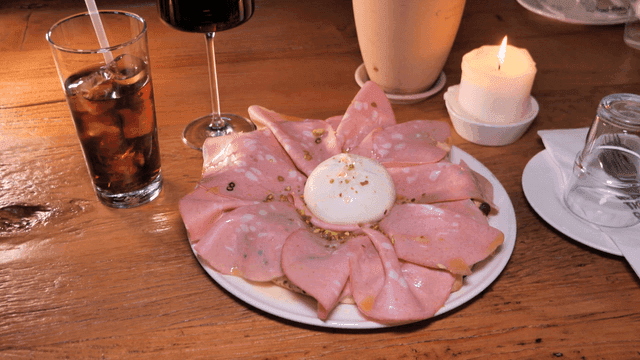 Mortadella Pizza with Coke and Candles