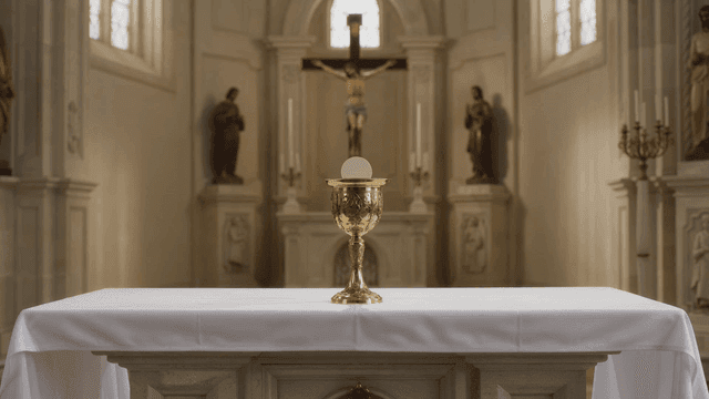 Holy Grail on cathedral altar