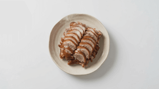 Sliced jokbal neatly arranged on a plate