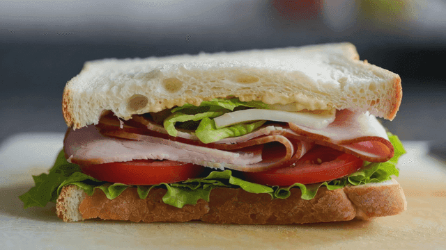 Fresh sandwich with lettuce and tomatoes