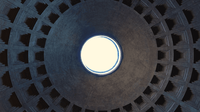 Circular opening in a domed ceiling