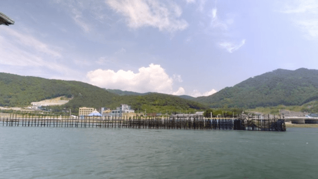 Coastal aquaculture structures in the sea