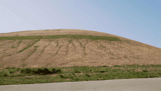 Jeju oreum volcanic cone under clear sky
