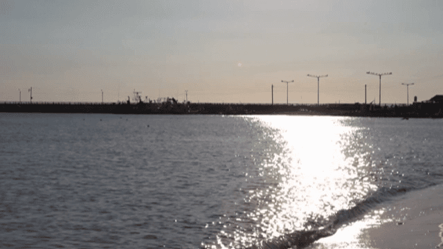 잔잔한 바다에 반사되는 햇빛