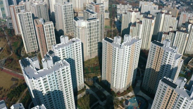 High-Rise Dense Apartment Complex in the City