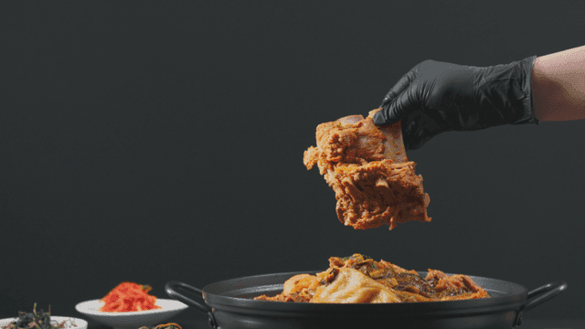 One pork backbone lifted from stew