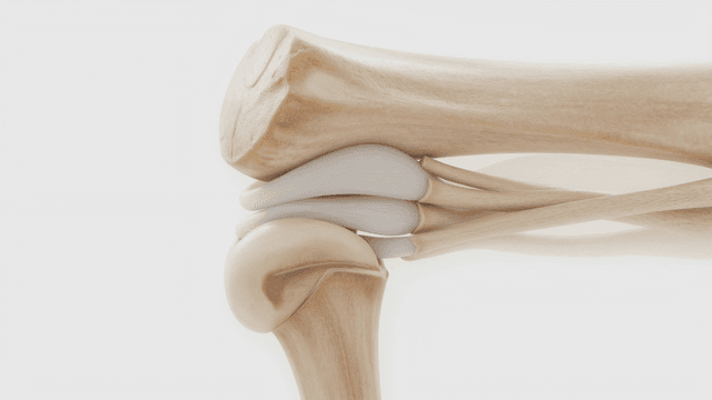 Detailed view of a human knee joint