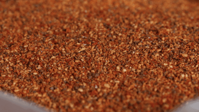 Close-up shot of mixed chili powder spices
