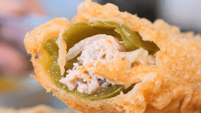 Crispy fried stuffed pepper