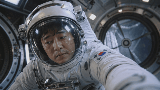 Astronaut in a space station