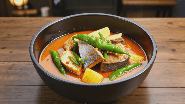 Spicy pollack stew in bowl