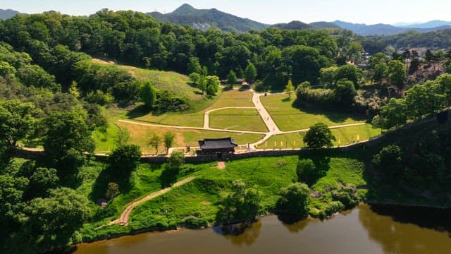 Scenic view of a historical park