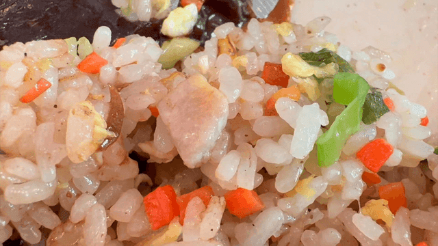 Chinese fried rice with colorful vegetables