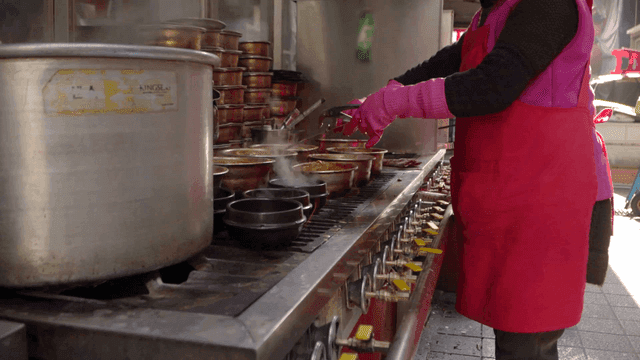 Person cooking stew in kitchen