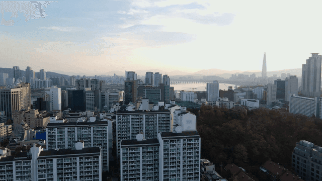 City view with high-rise buildings