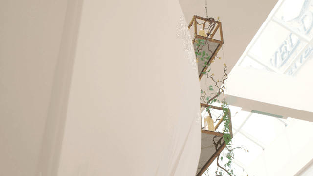 Indoor ceiling with decorative lights