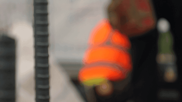 Construction worker in orange vest