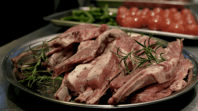 Raw Lamb Ribs with Rosemary