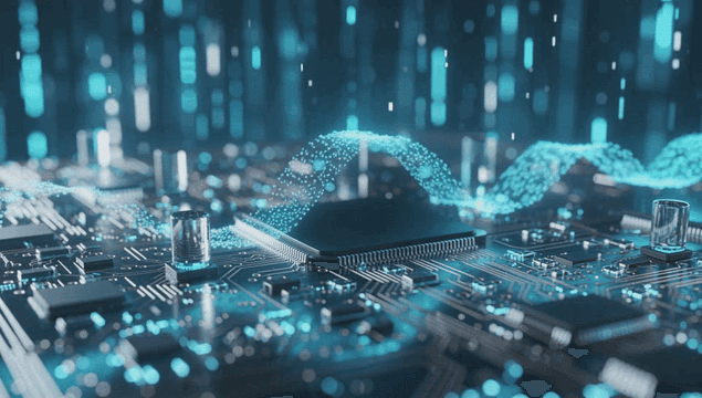 Digital particles flowing over a microchip