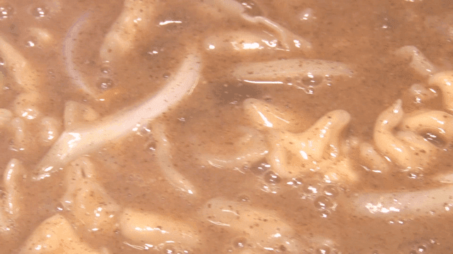 진한 국물의 한국식 칼국수