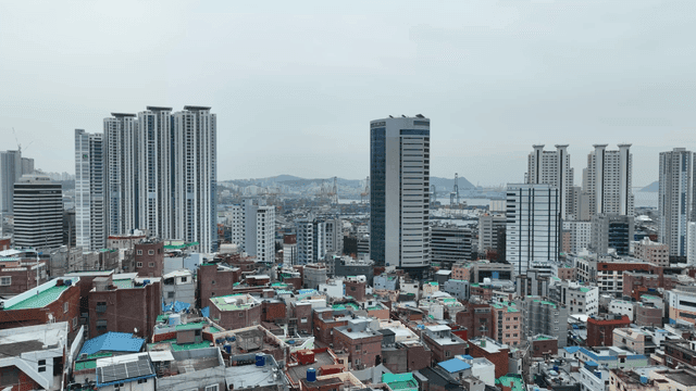 Cityscape with tall buildings