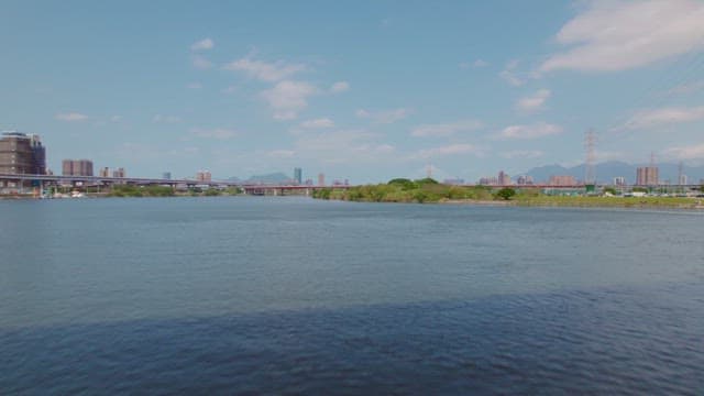 River with a city skyline in the background