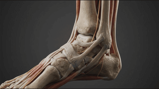 Detailed view of human ankle anatomy