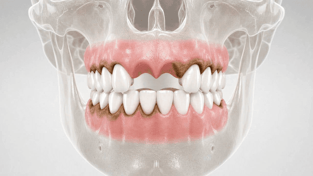 Detailed view of dental health issues