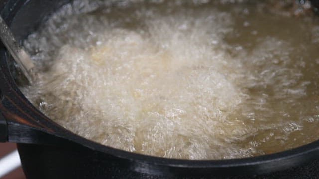 Deep Frying Food in Hot Oil