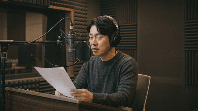Man recording in a sound studio