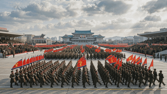 Military parade at North Korean Square