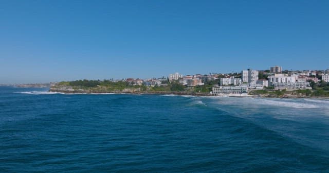 Coastal Cityscape with Clear Blue Skies