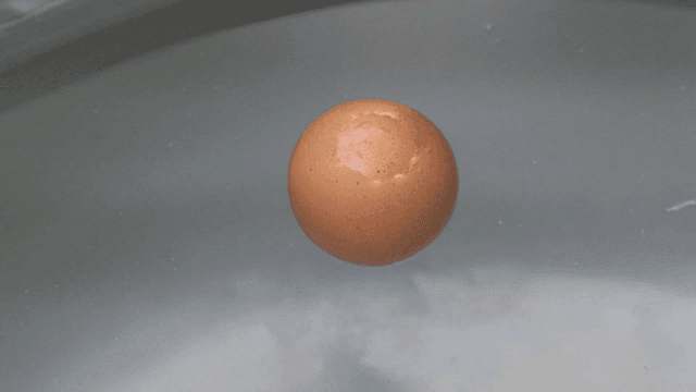 Egg floating in clear water