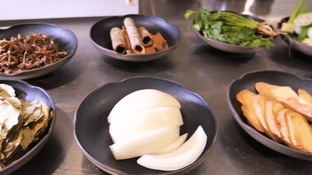 Ingredients prepared on kitchen counter