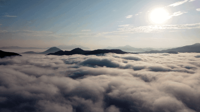 Mountains surrounded by clouds
