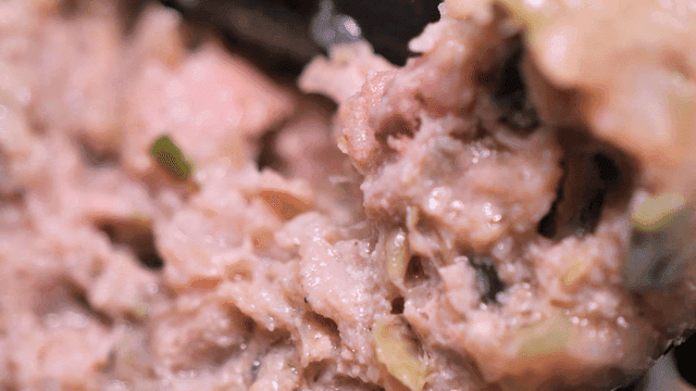 Close-up of minced meat with herbs