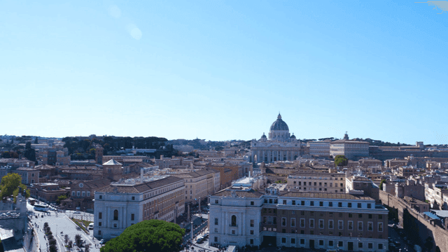 Panoramic view of a historic city