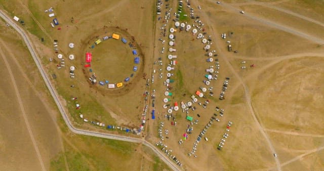 Traditional festival in a vast field