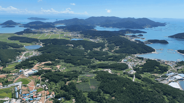 다가 있는 광활한 해안 농촌