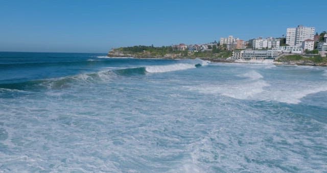 Waves Heading to the Shore with the Power of Nature