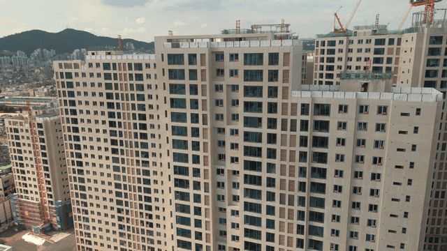 High-rise apartments under construction
