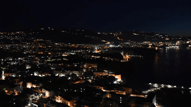 Vibrant cityscape illuminated at night