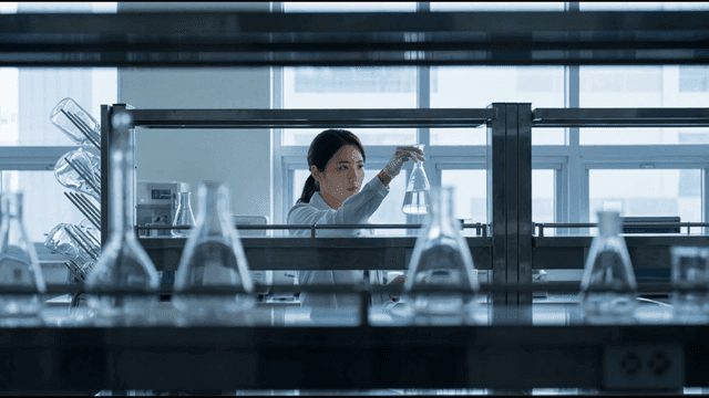 Scientist working in a modern laboratory